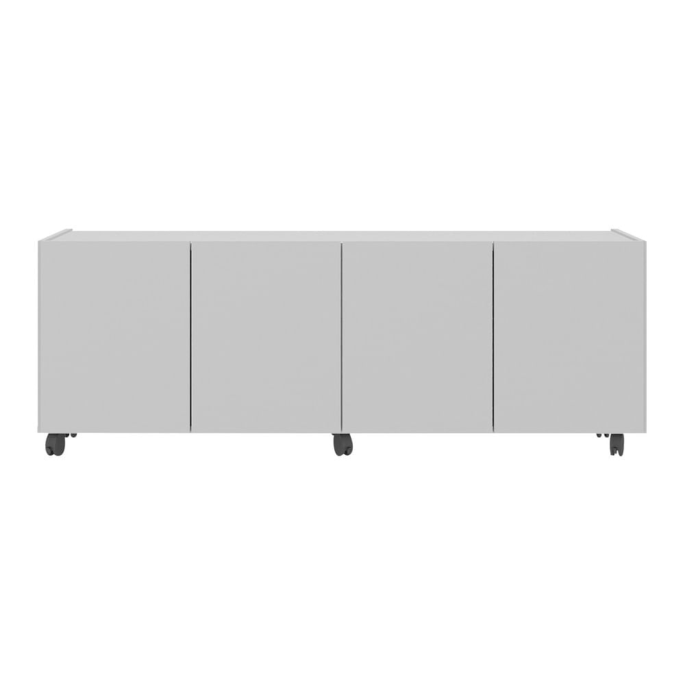 Encontraproduto.com.br - Rack Para Tv Até 50 Polegadas Com 4 Portas E Rodízios Multimóveis Mp1069 Branco Branco