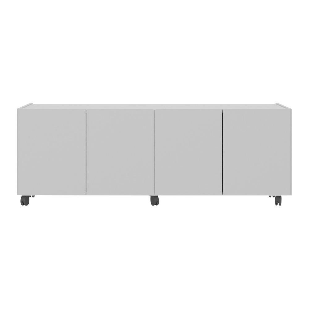 Encontraproduto.com.br - Rack Para Tv Até 50 Polegadas Com 4 Portas E Rodízios Multimóveis Mp1069 Branco Branco