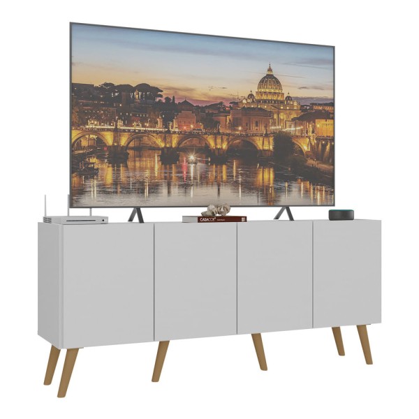 Encontraproduto.com.br - Rack Retrô Para Tv Até 50 Polegadas Com Mp1071 Branco natural