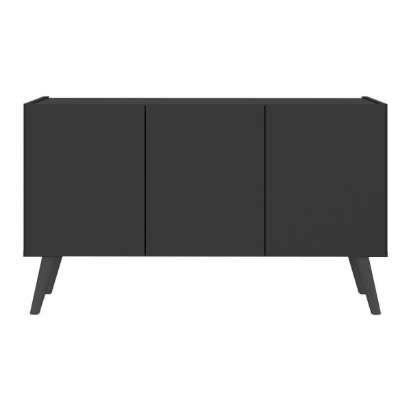 Encontraproduto.com.br - Rack Retrô Para Tv Até 32 Polegadas Com 3 Portas Multimóveis Mp1067 Preto Preto