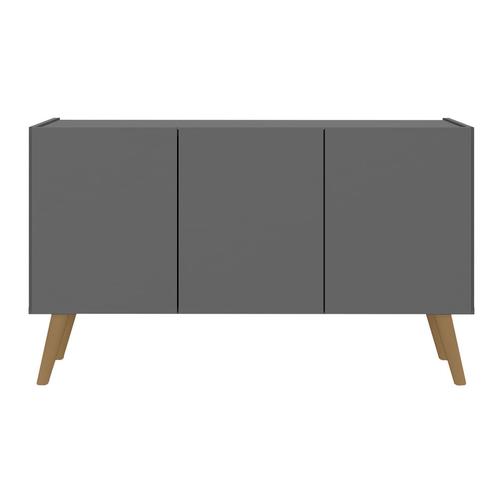 Encontraproduto.com.br - Rack Retrô Para Tv Até 32 Polegadas Com 3 Portas Multimóveis Mp1067 Grafite/natural Grafite/natural