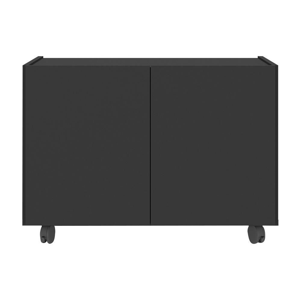 Encontraproduto.com.br - Mesa de Cabeceira com Rodízios 2 Portas Multimóveis MP4131 Preta