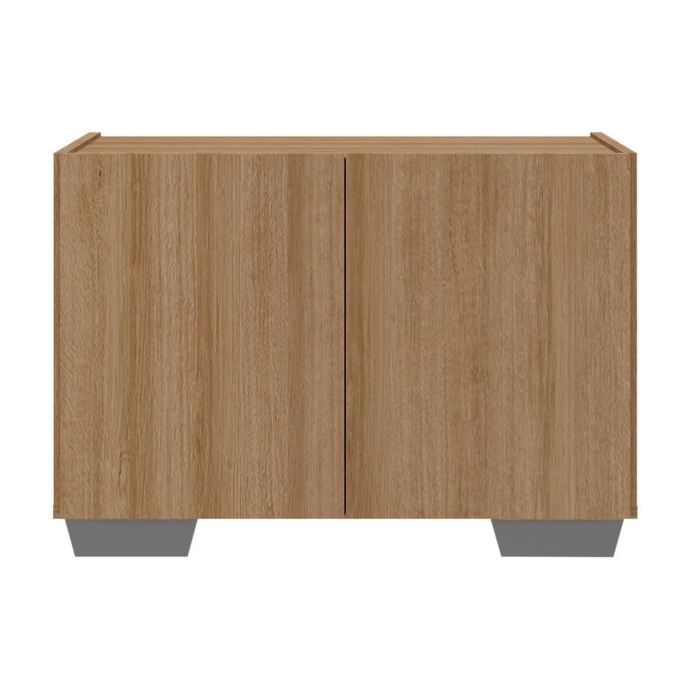 Encontraproduto.com.br - Mesa de Cabeceira com Pés 2 Portas Multimóveis MP4134 Rustic/Cinza