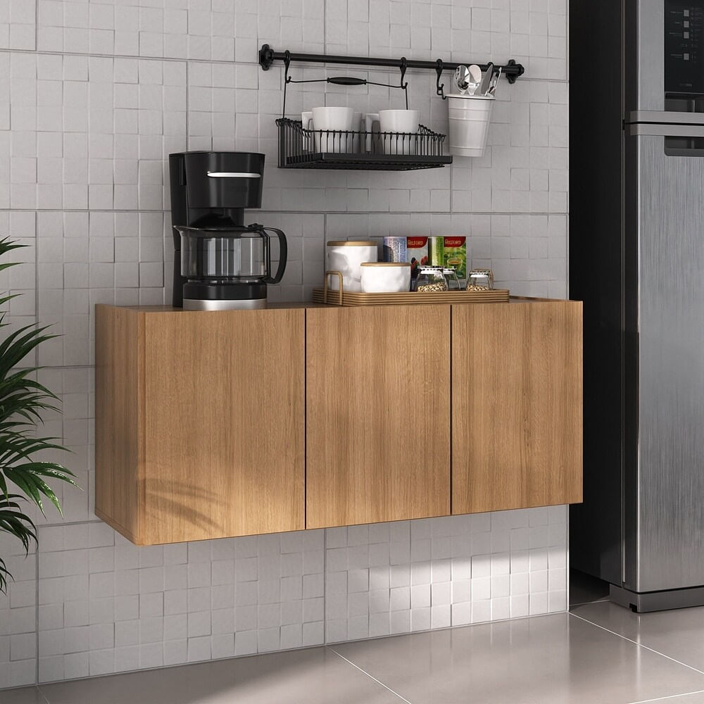 Encontraproduto.com.br - Balcão De Cozinha Suspenso 3 Portas Multimóveis Mp2166 Rustic Rustic