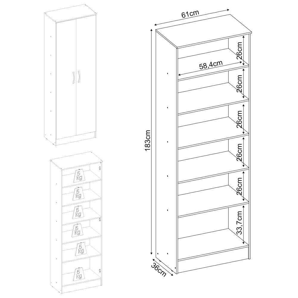 Encontraproduto.com.br - Sapateira com 2 Portas Multimóveis CR35180 Nogal/Vanilla