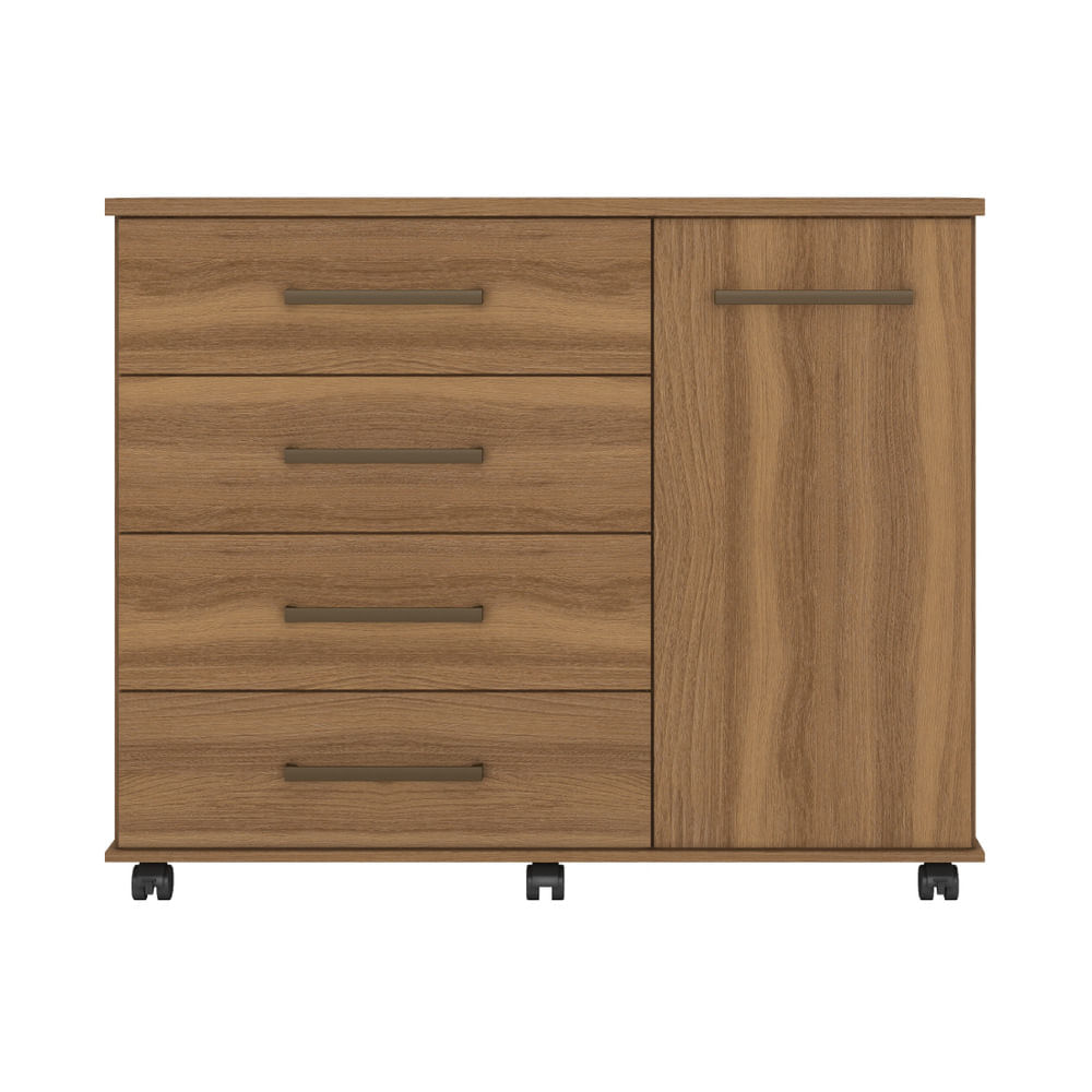 Encontraproduto.com.br - Cômoda 1 Porta e 4 Gavetas com Rodízios Multimóveis CR40114