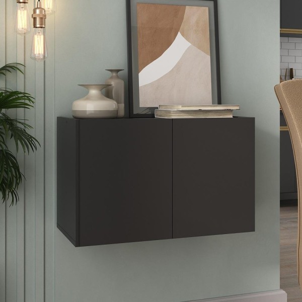 Encontraproduto.com.br - Aparador Buffet Suspenso 2 Portas Multimóveis Mp8000 Preto Preto