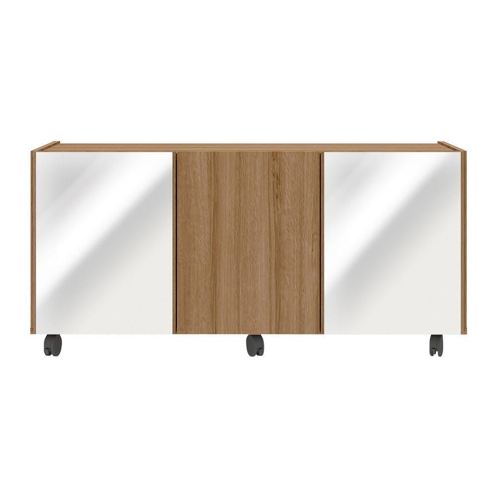 Encontraproduto.com.br - Rack Tv Até 32 Polegadas Com Rodízios E Espelhos Mp1076 Rustic Rustic