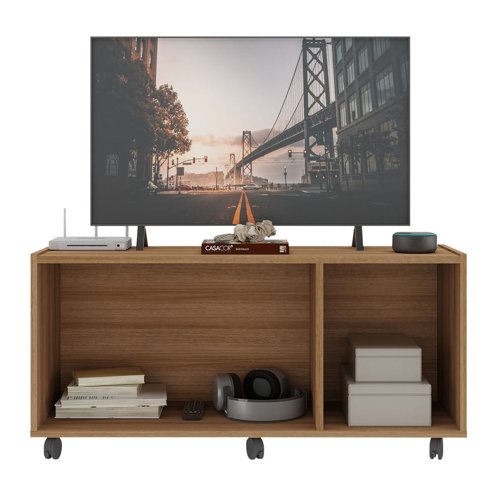 Encontraproduto.com.br - Rack Tv Até 32 Polegadas Com Rodízios E Espelhos Mp1076 Rustic Rustic