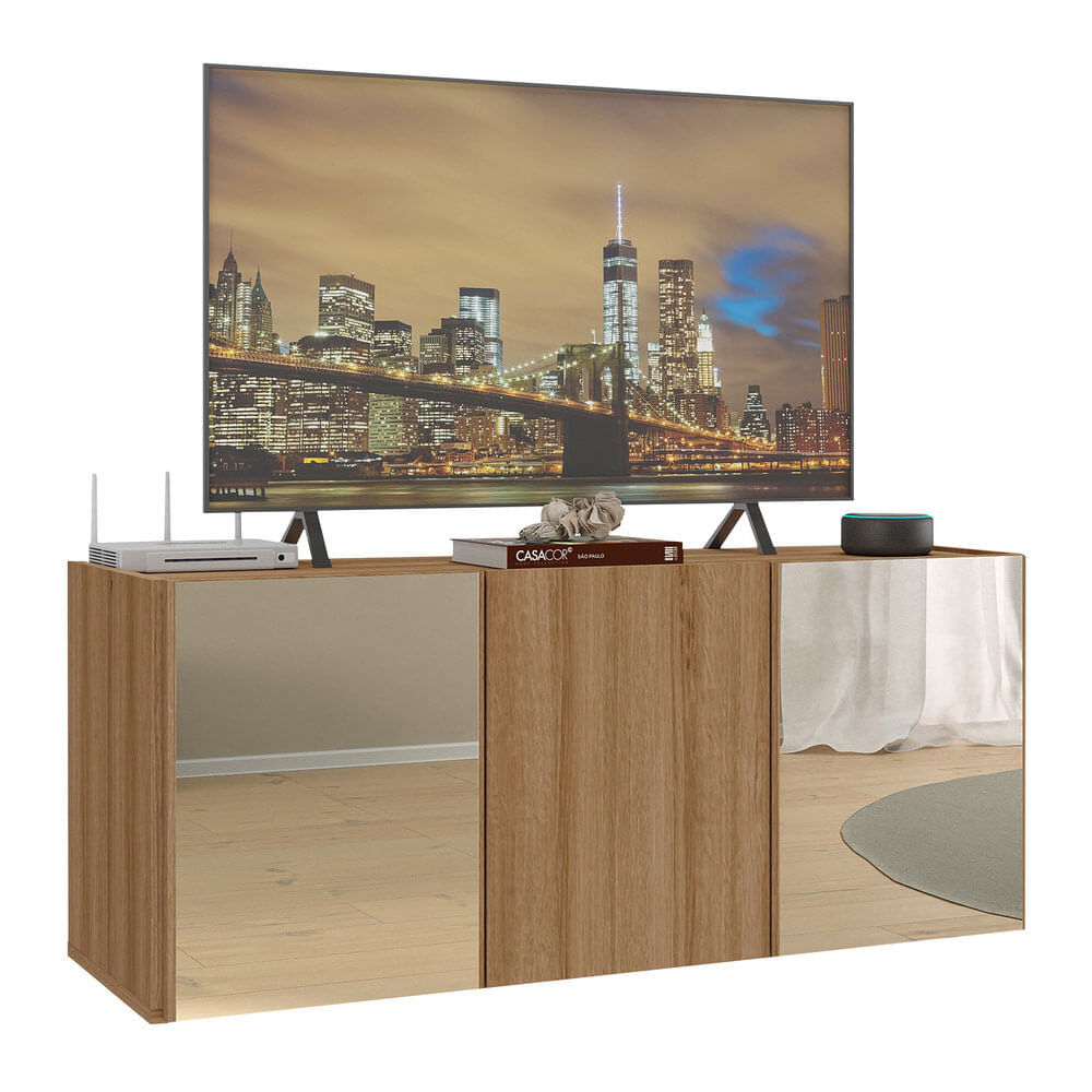 Encontraproduto.com.br - Rack Tv Até 32 Polegadas Suspenso Com Espelhos Mp1077 Rustic Rustic