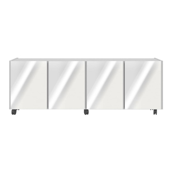 Encontraproduto.com.br - Rack Tv Até 50 Polegadas Com Rodízios E Espelhos Mp1080 Branco Branco