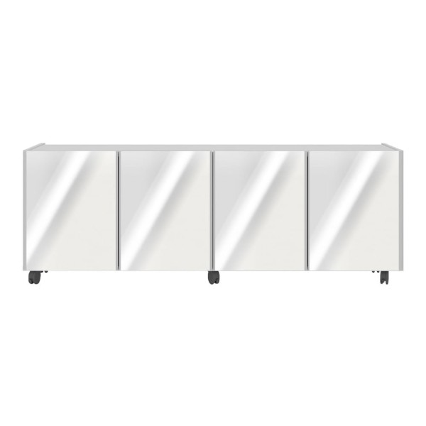 Encontraproduto.com.br - Rack Tv Até 50 Polegadas Com Rodízios E Espelhos Mp1080 Branco Branco