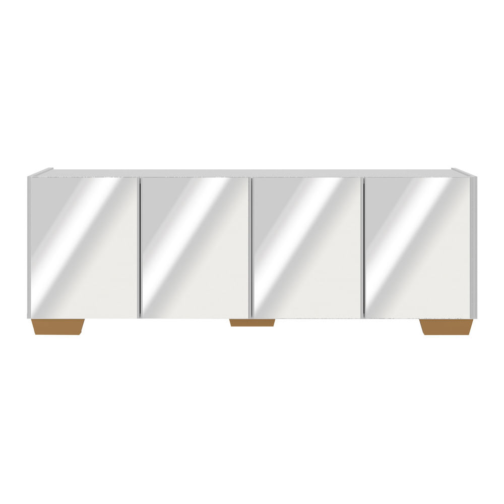Encontraproduto.com.br - Rack TV até 50 Polegadas com Espelhos 4 Portas Multimóveis MP1083 Branco/Natural