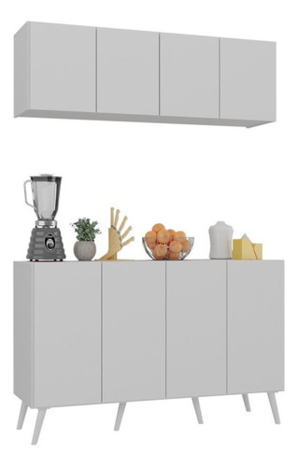 Kit Armário De Cozinha Aéreo/balcão Retrô Multimóveis Mp2170