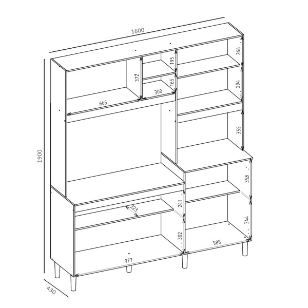 Encontraproduto.com.br - Armário Cozinha Compacta Com 7 Portas Multimóveis Cr20254 Carvalho Nature/off White Carvalho Nature/off White