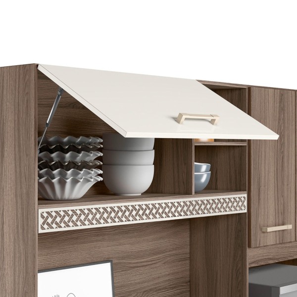 Encontraproduto.com.br - Armário Cozinha Compacta Com 7 Portas Multimóveis Cr20254 Carvalho Nature/off White Carvalho Nature/off White