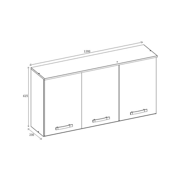 Encontraproduto.com.br - Armário Aéreo 120cm Com 3 Portas Multimóveis Cr20261 Cor Branco