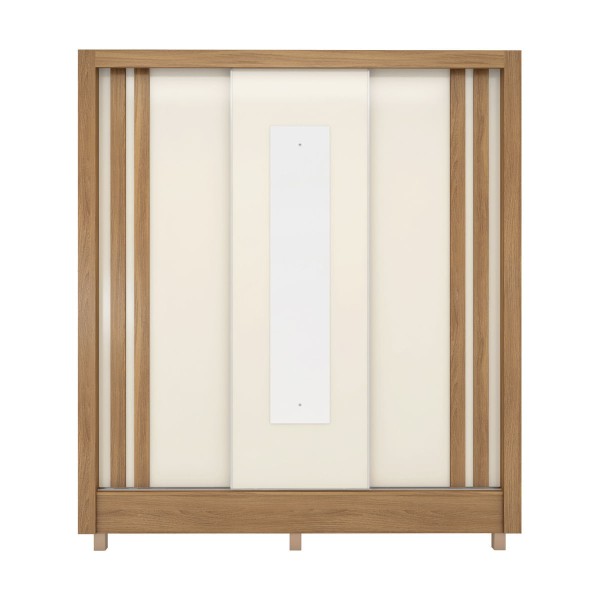 Encontraproduto.com.br - Guarda-Roupas Casal com Espelho 3 Portas e 2 Gavetas Multimóveis CR35205 Amêndola/Off White