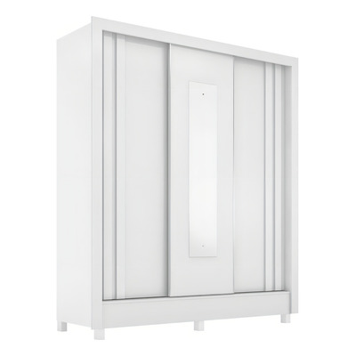 Guarda-roupas Casal Espelho 3 Ptas 2 Gav Multimóveis Cr35205 Cor Branco