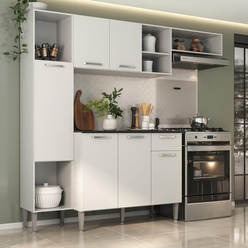 Encontraproduto.com.br - Armário De Cozinha Compacta Smart Multimóveis Mp2219 Cor Branco
