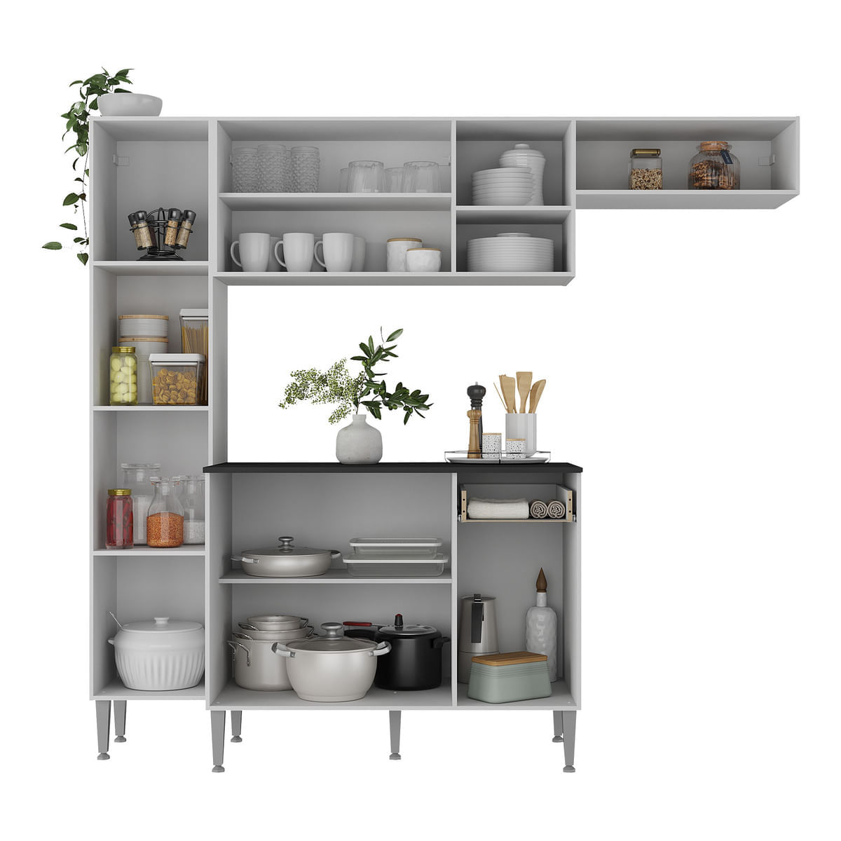 Encontraproduto.com.br - Armário De Cozinha Compacta Smart Multimóveis Mp2219 Cor Branco