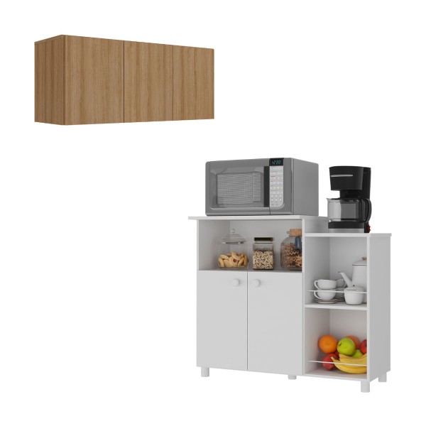 Encontraproduto.com.br - Kit Armário de Cozinha c/ Balcão/Fruteira Multimóveis MP2237
