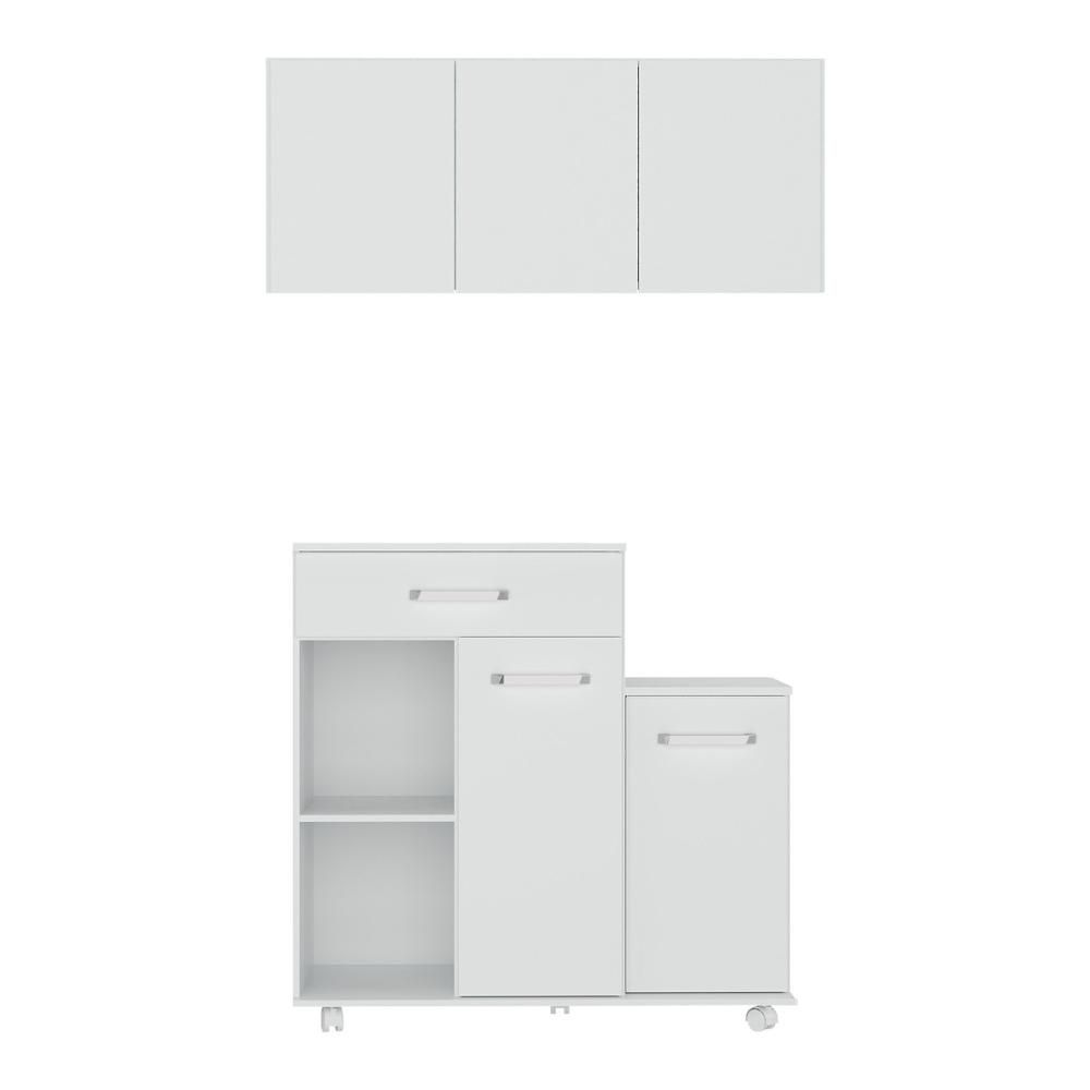 Encontraproduto.com.br - Cômoda/Balcão Infantil com Armário 3 Portas Multimóveis MP4211 Branca