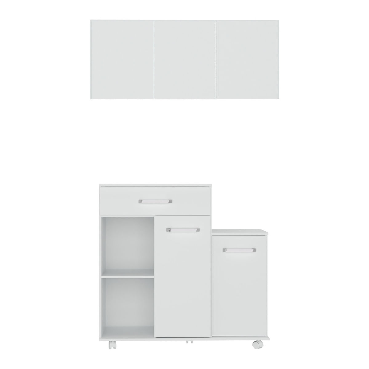 Encontraproduto.com.br - Cômoda/Balcão Infantil com Armário 3 Portas Multimóveis MP4211 Branca