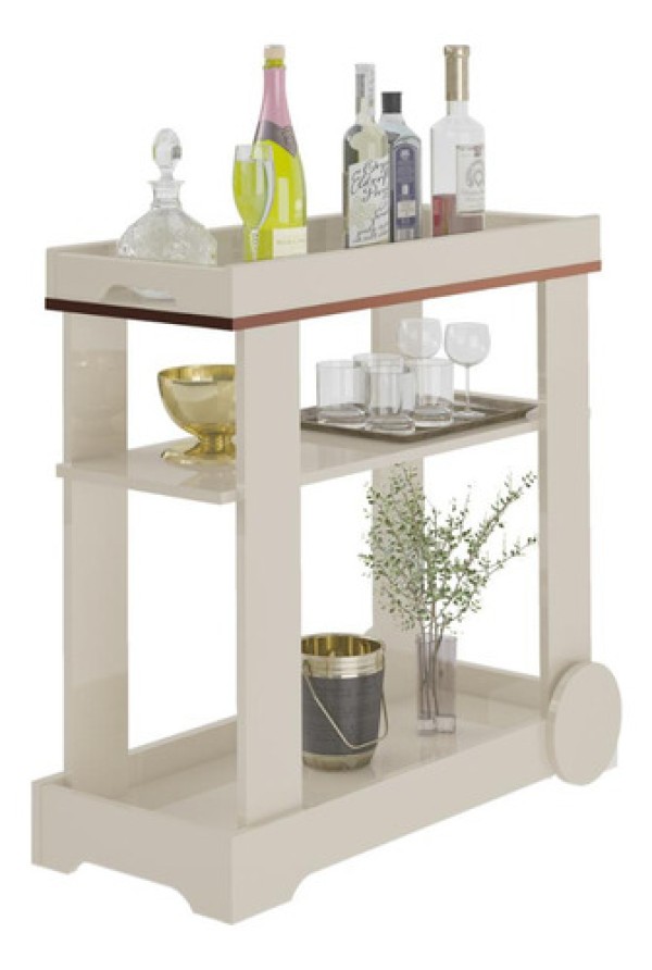 Encontraproduto.com.br - Carrinho Bar Multimóveis Cr50078 Cinamomo/off White Cinamomo/off White
