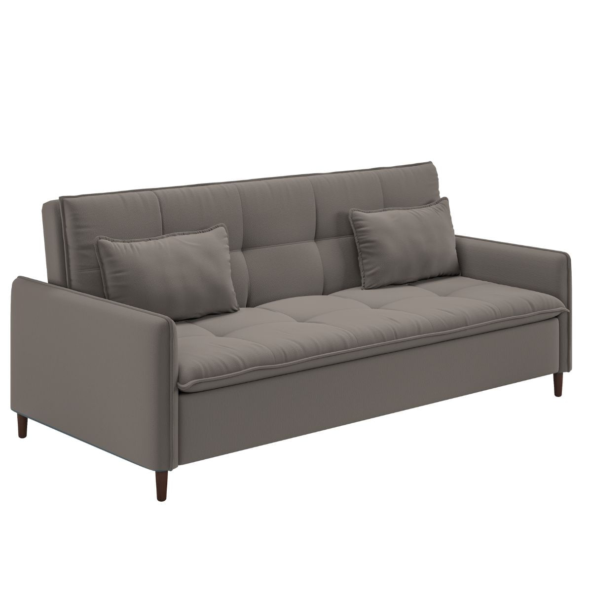 Encontraproduto.com.br - Sofá Cama Reclinável 3 Lugares E Almofadas Inclusas Multimóveis Cr45239 Bege Bege
