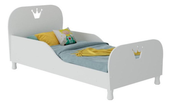 Cama Infantil Para Colchão 70x150cm 100% Mdf Majestade Multimóveis Bb2321 Branco Branco