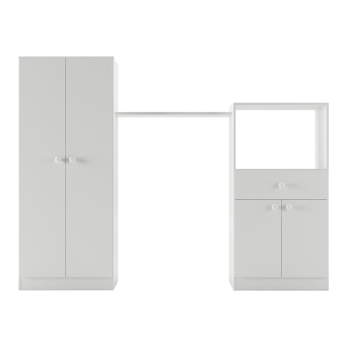 Encontraproduto.com.br - Quarto Infantil Completo com Berço e Armários Gominha Multimóveis BB2869 Branco