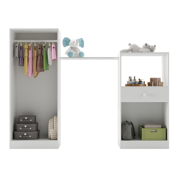 Encontraproduto.com.br - Quarto Infantil Completo com Berço e Armários Gominha Multimóveis BB2869 Branco