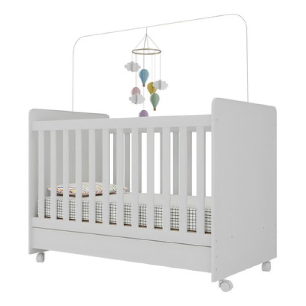 Encontraproduto.com.br - Berço Americano 3 em 1 com Colchão Incluso Chantilly Multimóveis BB0504BC Branco