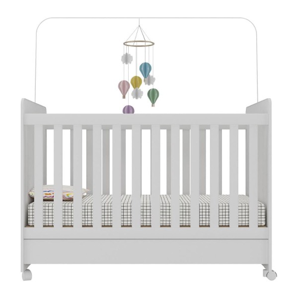Encontraproduto.com.br - Berço Americano 3 em 1 com Colchão Incluso Chantilly Multimóveis BB0504BC Branco
