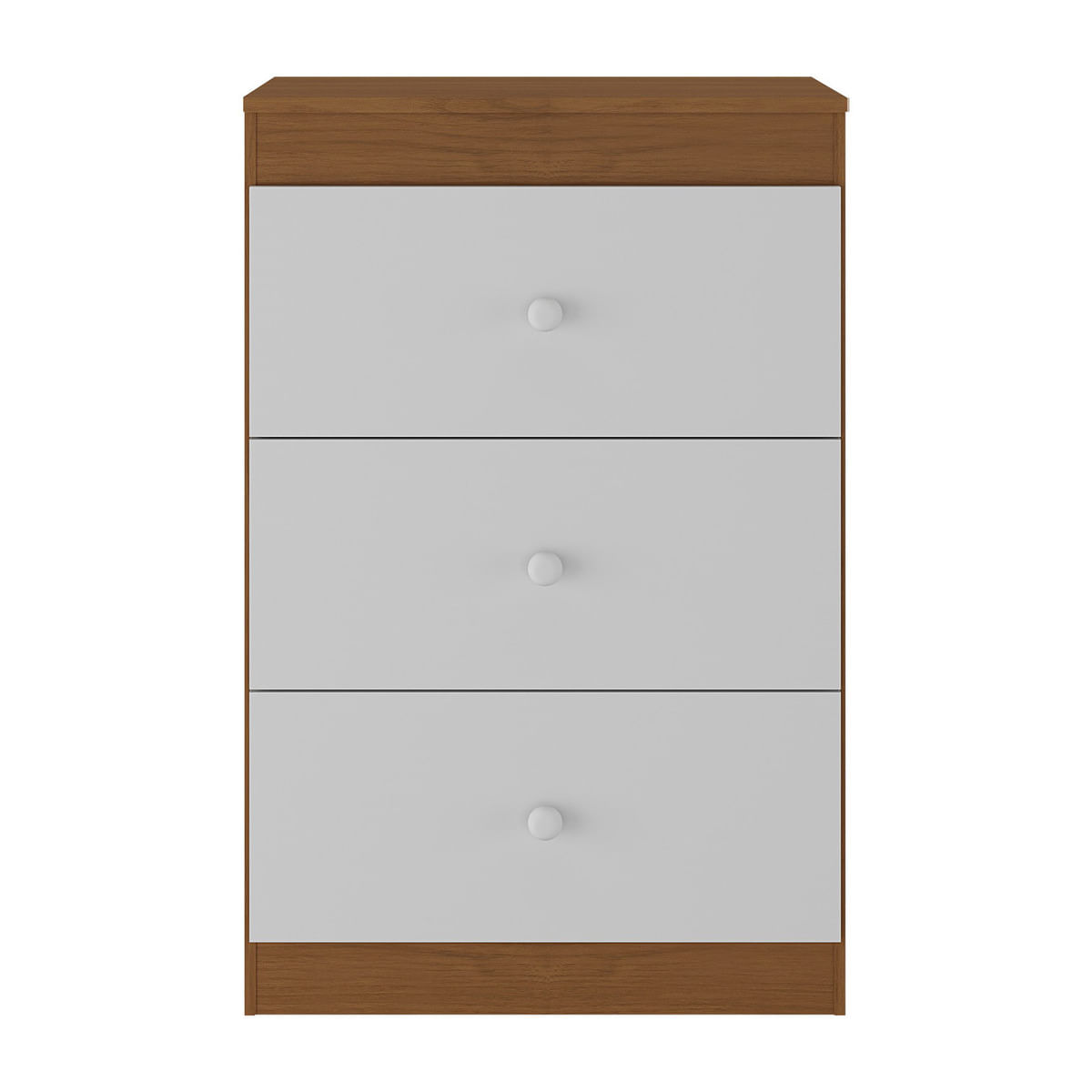 Encontraproduto.com.br - Cômoda Infantil com 3 Gavetas Doce de Leite Multimóveis MP2676 Madeirado/Branco