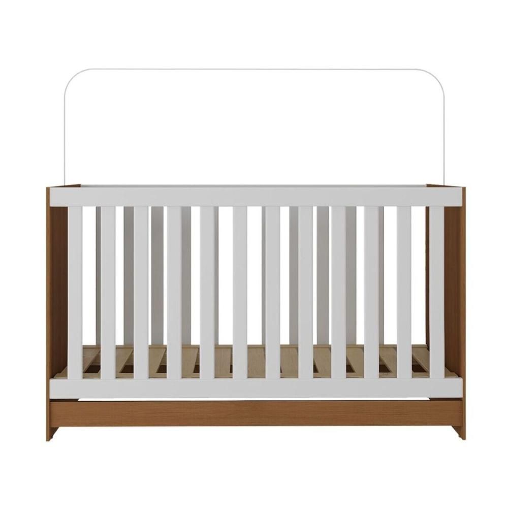 Encontraproduto.com.br - Berço 3 em 1 para Colchão 130 x 60cm Doce de Leite Multimóveis MP0527R Madeirado/Branco