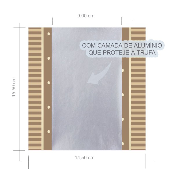 Encontraproduto.com.br - Embalagem Para Trufas e Bombons Poá Balle Marrom Toffe 14,5X15,5cm 100 Unidades 12500219 CROMUS