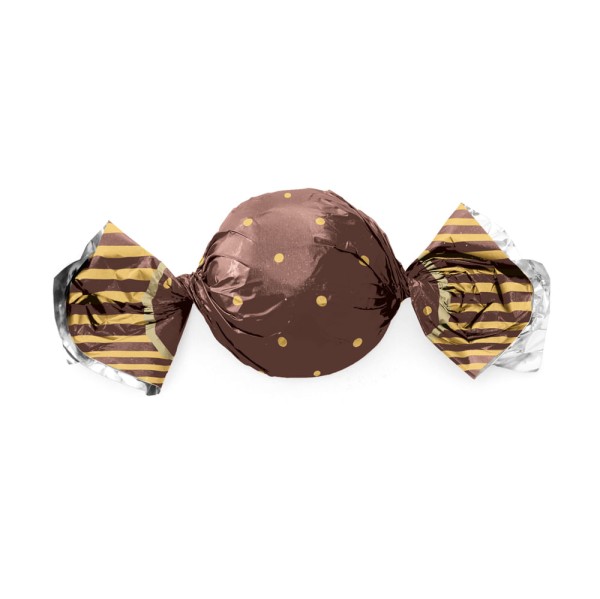 Encontraproduto.com.br - Embalagem Para Trufas e Bombons Poá Balle Marrom Toffe 14,5X15,5cm 100 Unidades 12500219 CROMUS