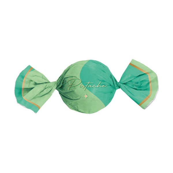 Embalagem Para Trufas e Bombons Metal Pistache Verde/Ouro 14,5X15,5cm 100 Unidades CROMUS
