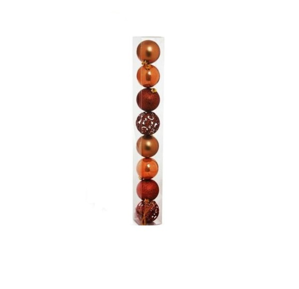 Encontraproduto.com.br - Bolas Arvore de Natal em Tubo Ouro - 8 Unidades 6 Cm Cromus
