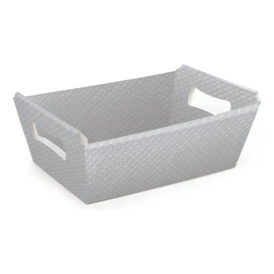 Cesta Cartao Cristalino Prata 27x18x9cm 252570 Oportunidade