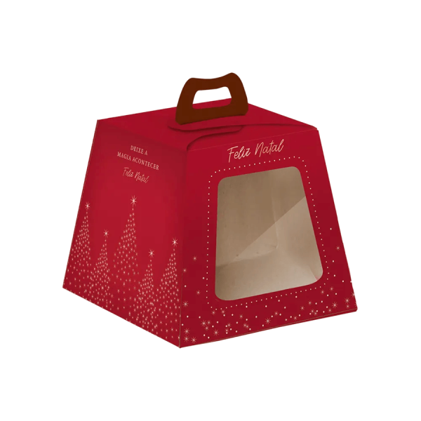 Encontraproduto.com.br - Caixa Panetone Com Visor Magic G 19X19X16,5cm 500g 10 Unidades 13006914 CROMUS