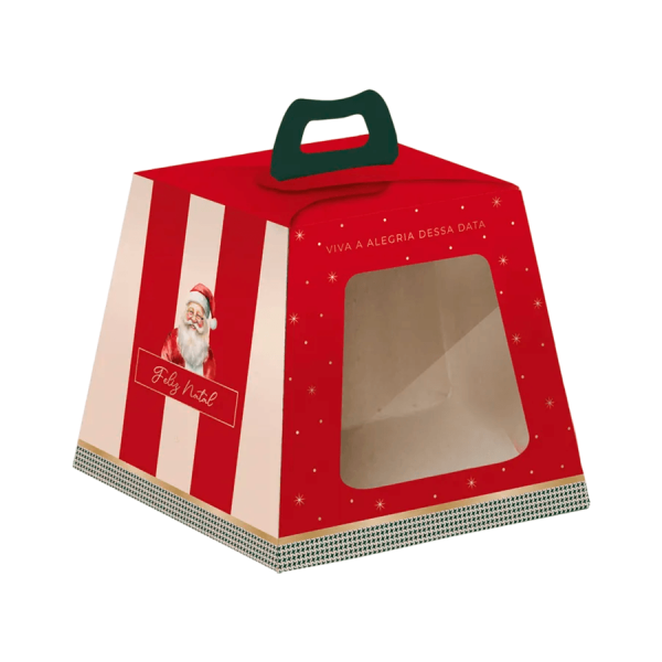 Encontraproduto.com.br - Caixa Panetone Com Visor Charm Natalino G 19X19X16,5cm 500g 10 Unidades 13006916 CROMUS
