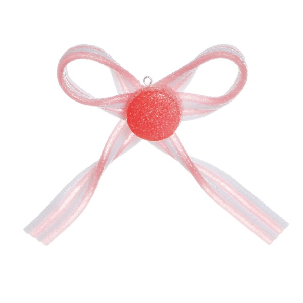 Enfeite Para Pendurar Laço Em Formato De Bala Rosa E Branco - 1 UN - Cromus: 1413641