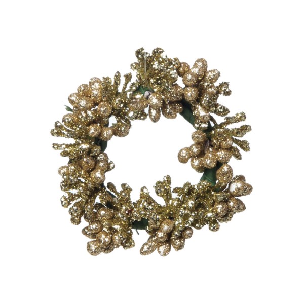 Encontraproduto.com.br - Mini Guirlanda Folhas Com Frutas Ouro 7cm 1719029