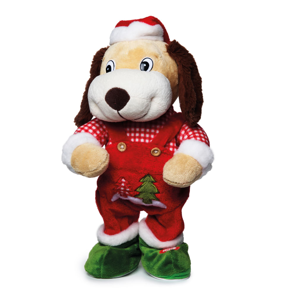 Cachorro Decorativo Com Macacão Vermelho 30x15x15 1750491