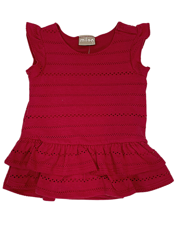 Encontraproduto.com.br - Vestido Milon Bebê Menina Verão com Body e Babados P/G - 138708