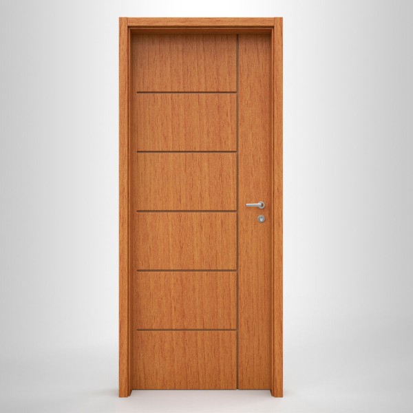 Folha de Porta Frisada Eucaplac Elegance Nogal Mel Núcleo Sólido