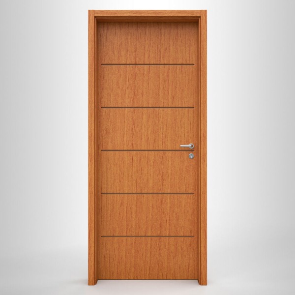 Encontraproduto.com.br - Folha de Porta Frisada Eucaplac Residence Nogal Mel Núcleo Vazado